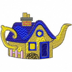 Teapots Embroidery Design 9 Teapots Embroidery Design 9